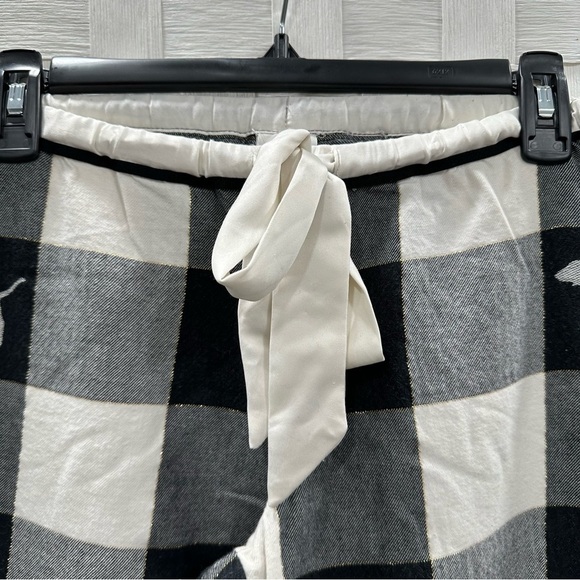 Pink Victoria’s Secret Black White Pajama Pants S Cotton Gingham Plaid Dogs - Picture 3 of 11